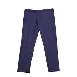 ZANELLA Noah Stretch Wool‎ Navy Flat Front Dress Pants 40 x 31 Office Evening